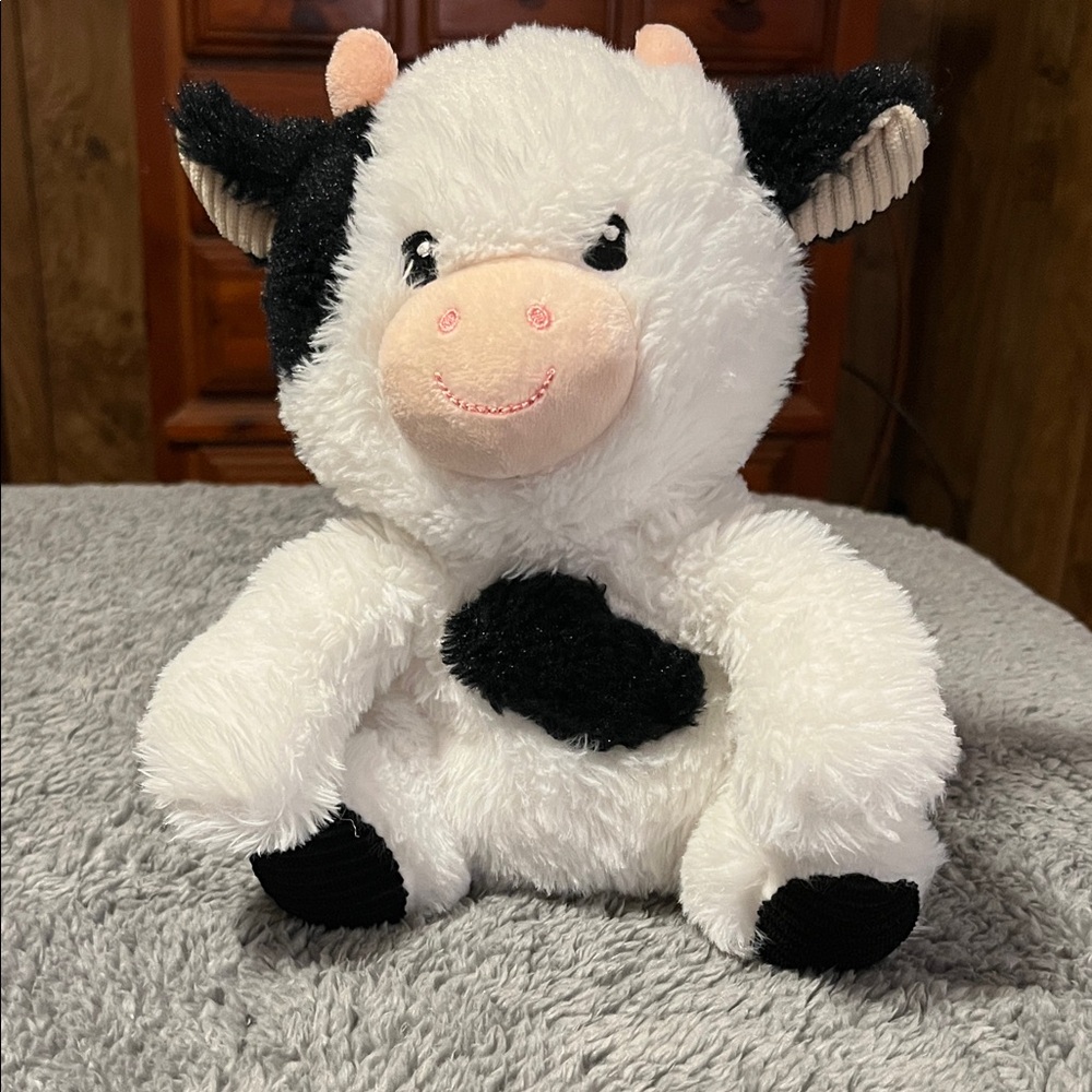 Spark Create Imagine Cow Plush Black & White Rattle Crinkle Ears Lovey Stuffed